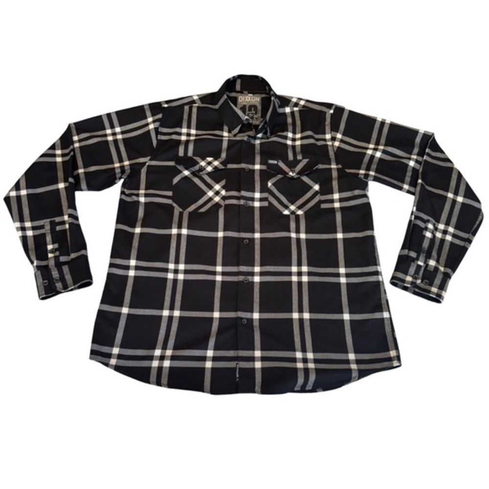 Dixxon The Decade Flannel Button Down Shirt Black Plaid Men's‎ 2XT Big Tall
